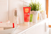 Naturkosmetik im Badezimmer der Ferienwohnung Maucher